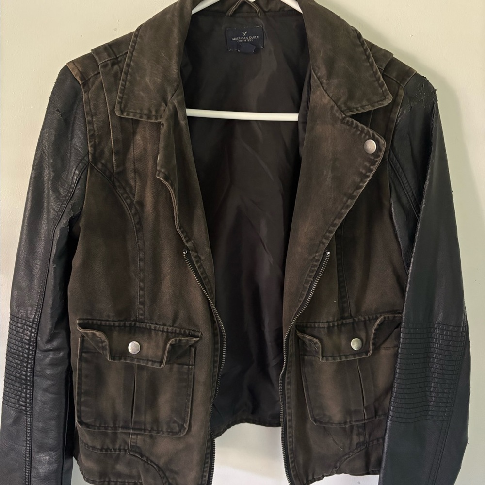 American Eagle Outfitters Faux Leather/Suede Jacket